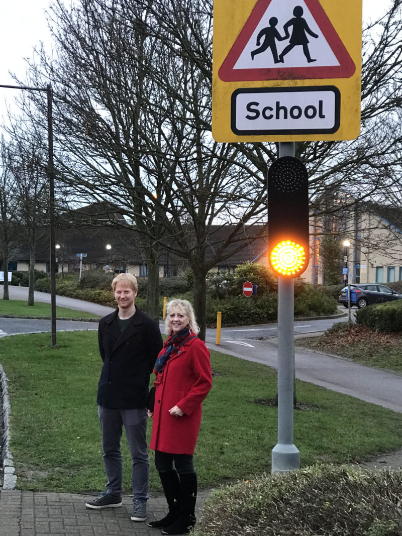 Cllr Zoe Nolan and Candidate Ben Nolan have secured funding for road safety measures outside Denbigh School.