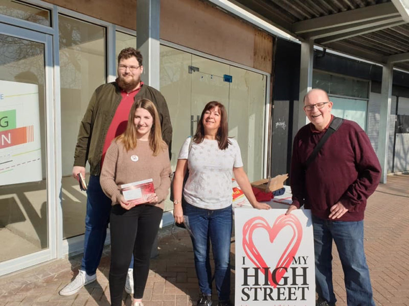 Ed Hume with other local Labour activists and councillors on Queensway in Bletchley, have been out speaking to residents and shoppers about what improvements they would like to see made to the high street