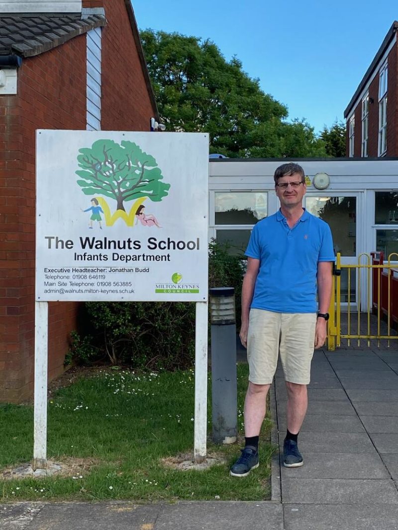 Cllr Mick Legg at Walnuts School in Bletchley